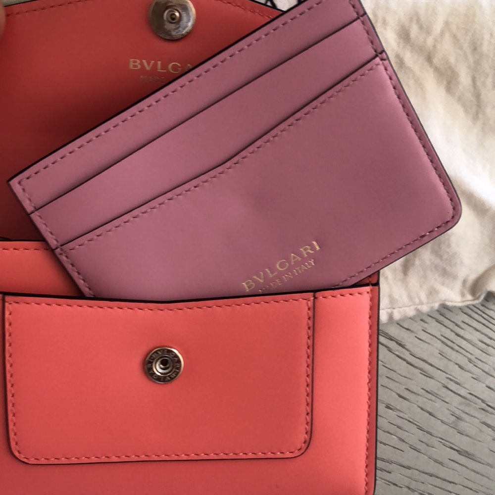 Bulgari Coral pink Serpent Women's card Bag - Picture 3 of 12
